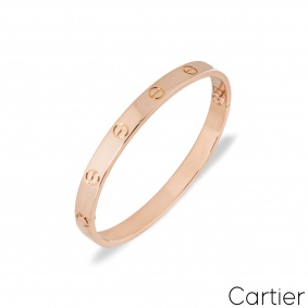 Cartier Rose Gold Plain Love Bracelet Size 17 B6035617 Cartier Rose Gold Plain Love Bracelet Size 17 B6035617